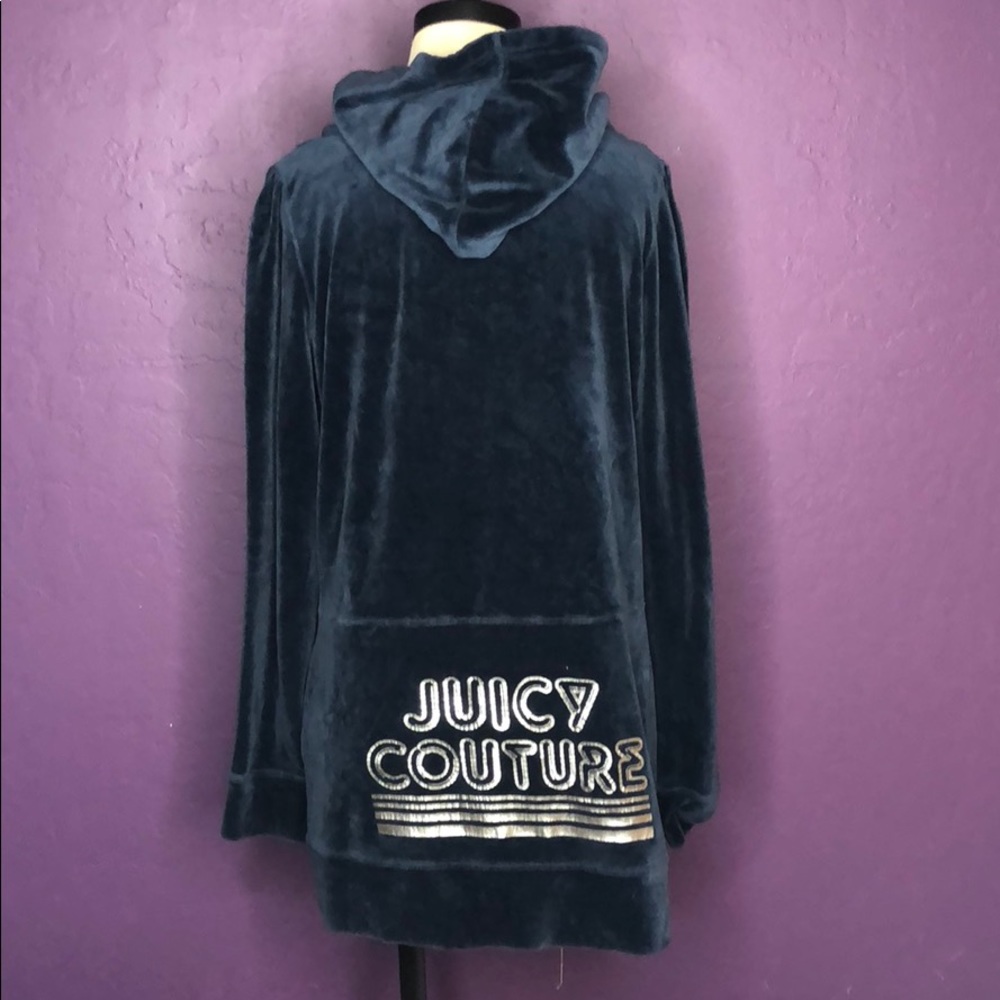 Juicy couture Velvet Navy Blue Logo Jacket Size L